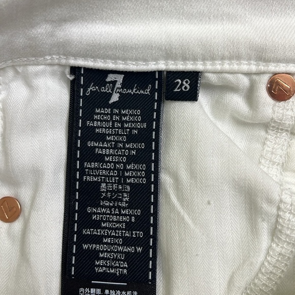 7 For All Mankind White high waisted ankle gwenevere Denim Jeans fray hems - Picture 6 of 17
